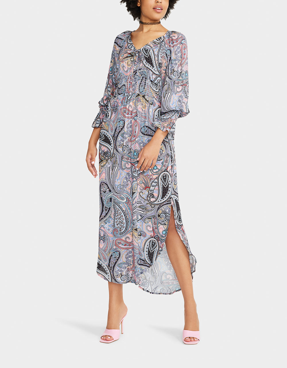 LET IT FLOW MIDI DRESS BLUE
