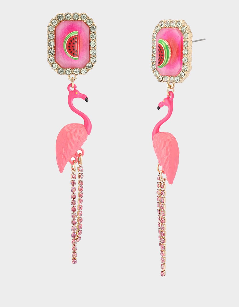 BETSEYS BACKYARD FLAMINGO DROP EARRINGS PINK