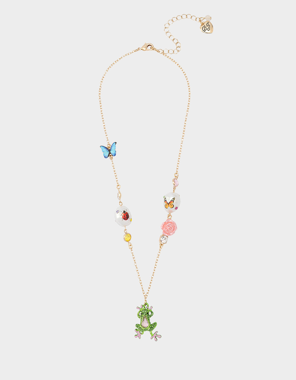 BETSEYS BACKYARD FROG PEARL PENDANT GREEN