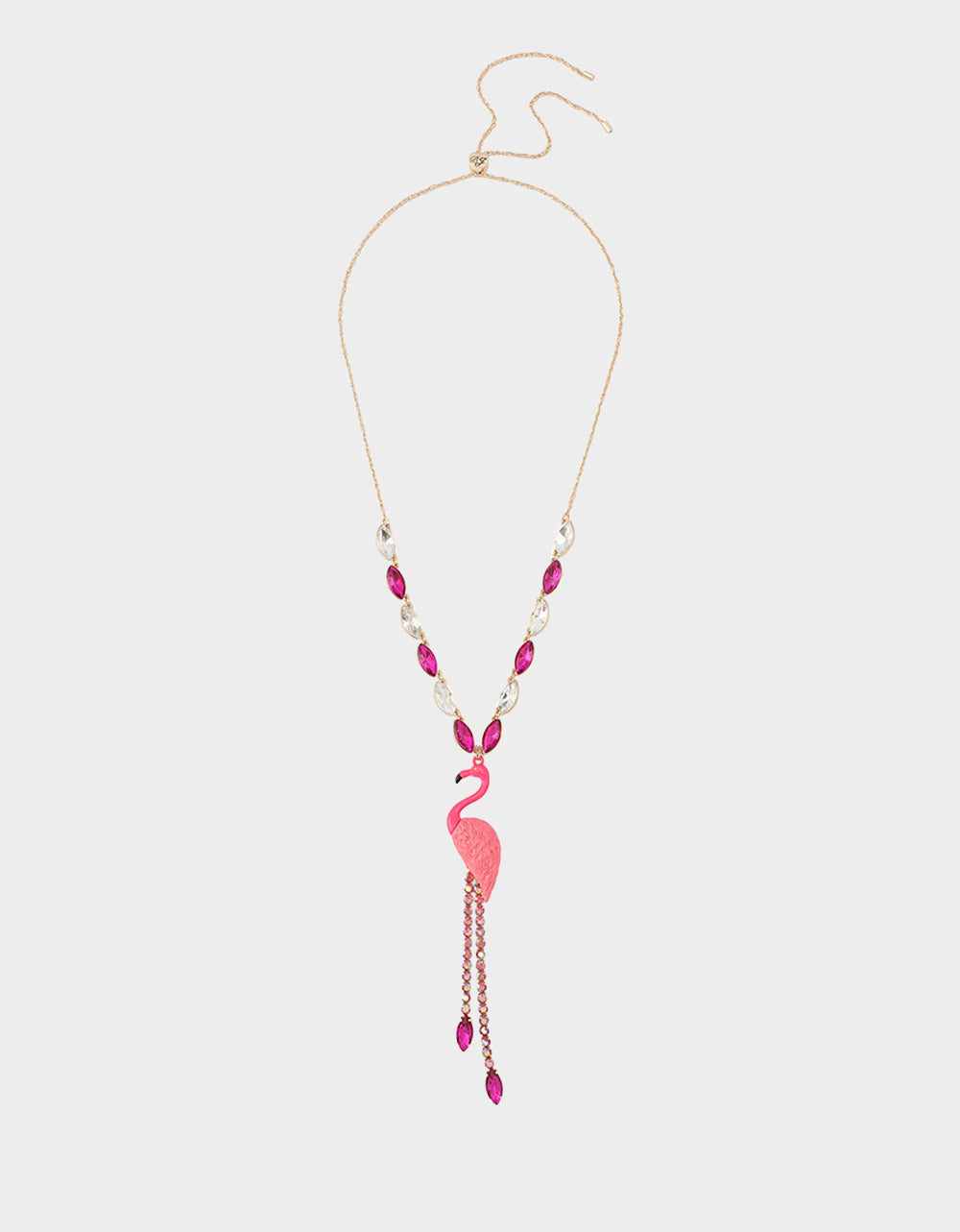 BETSEYS BACKYARD FLAMINGO Y NECKLACE PINK