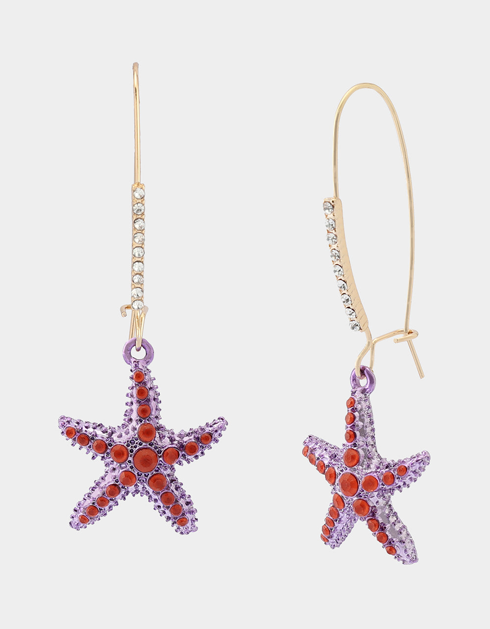 MERMAID JEWELS STARFISH SHEPHERD HOOK EARRINGS PURPLE