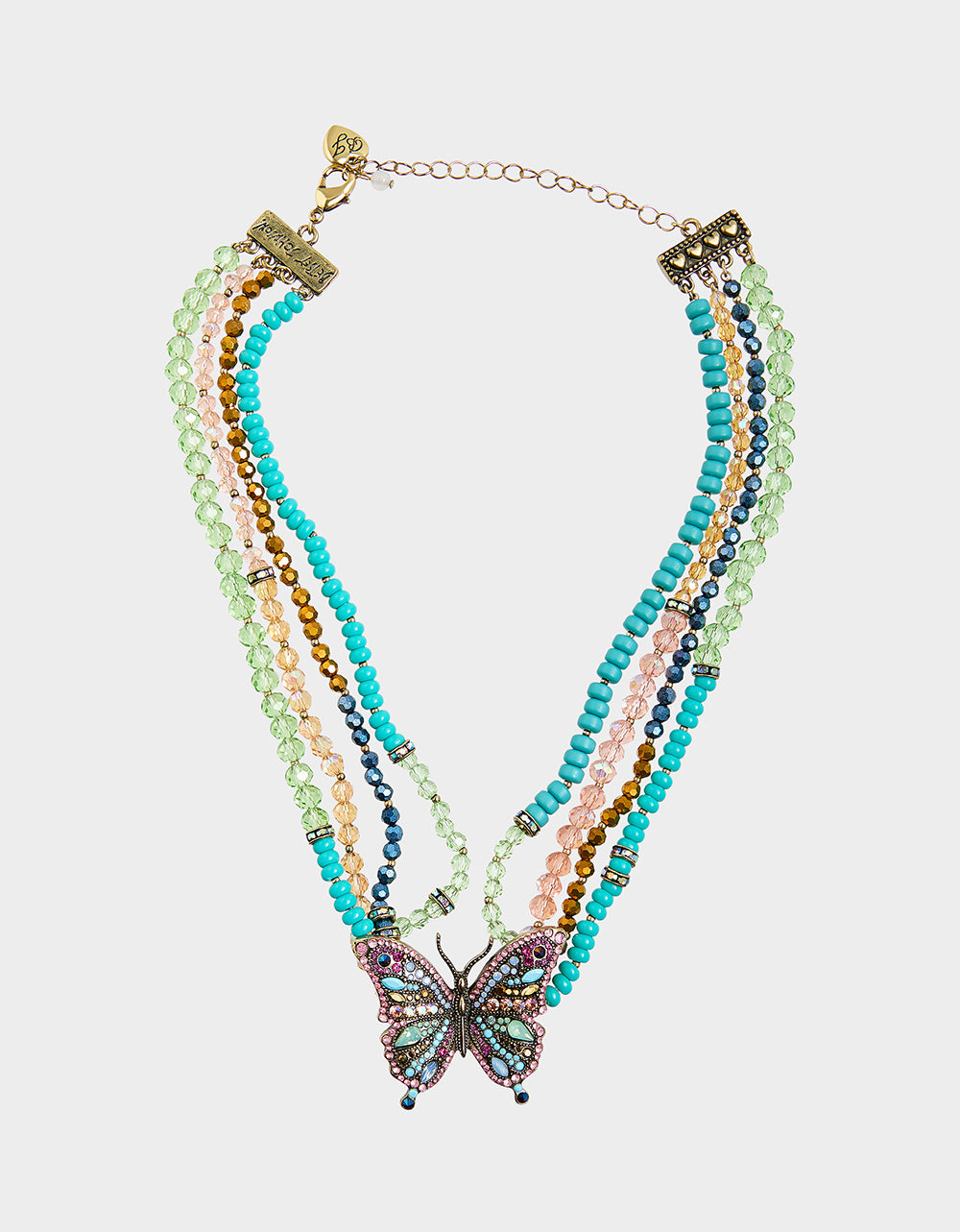 BOHO BUTTERFLY BEAD PENDANT MULTI