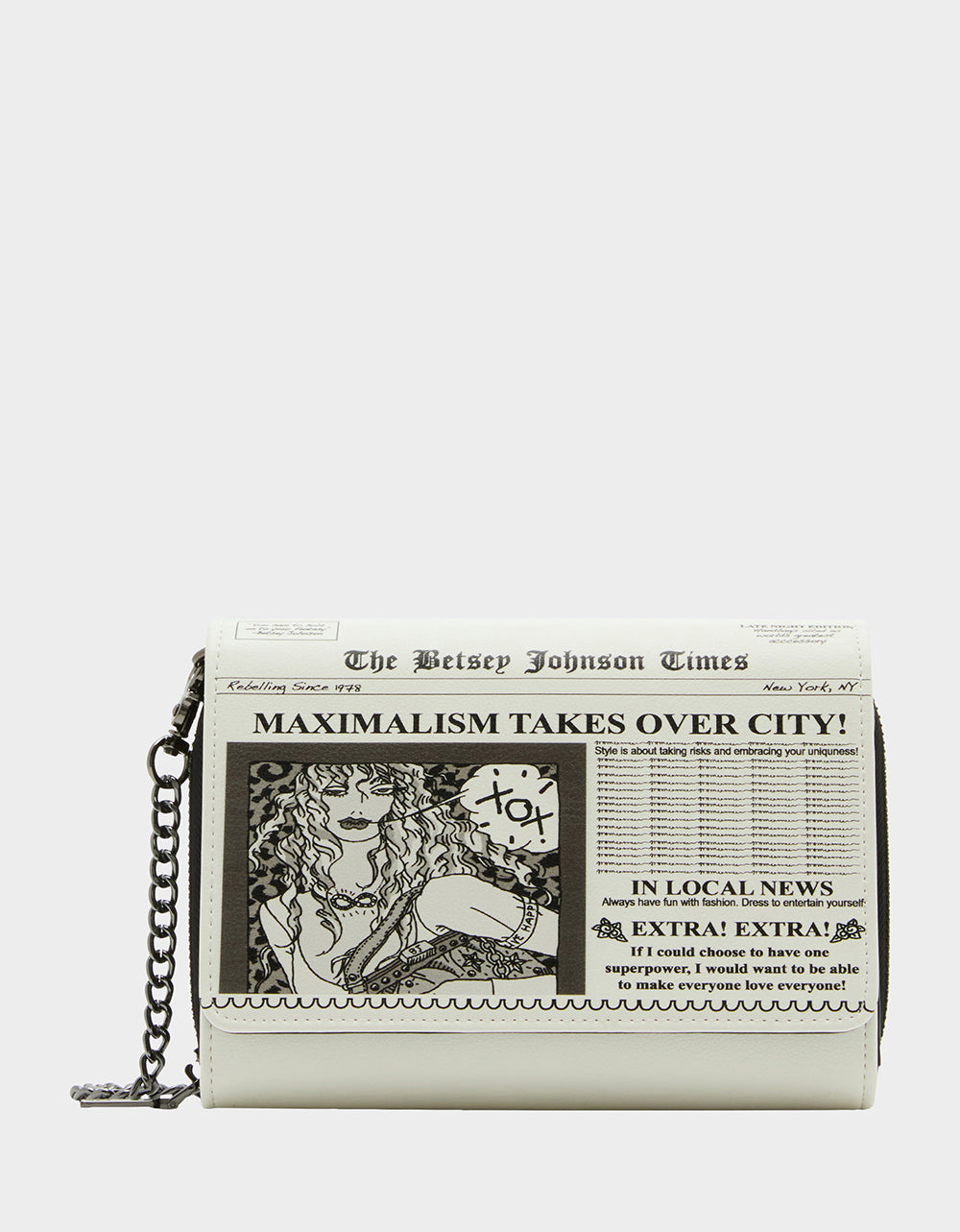 WHATS THE WORD  WALLET ON CHAIN BLACK WHITE