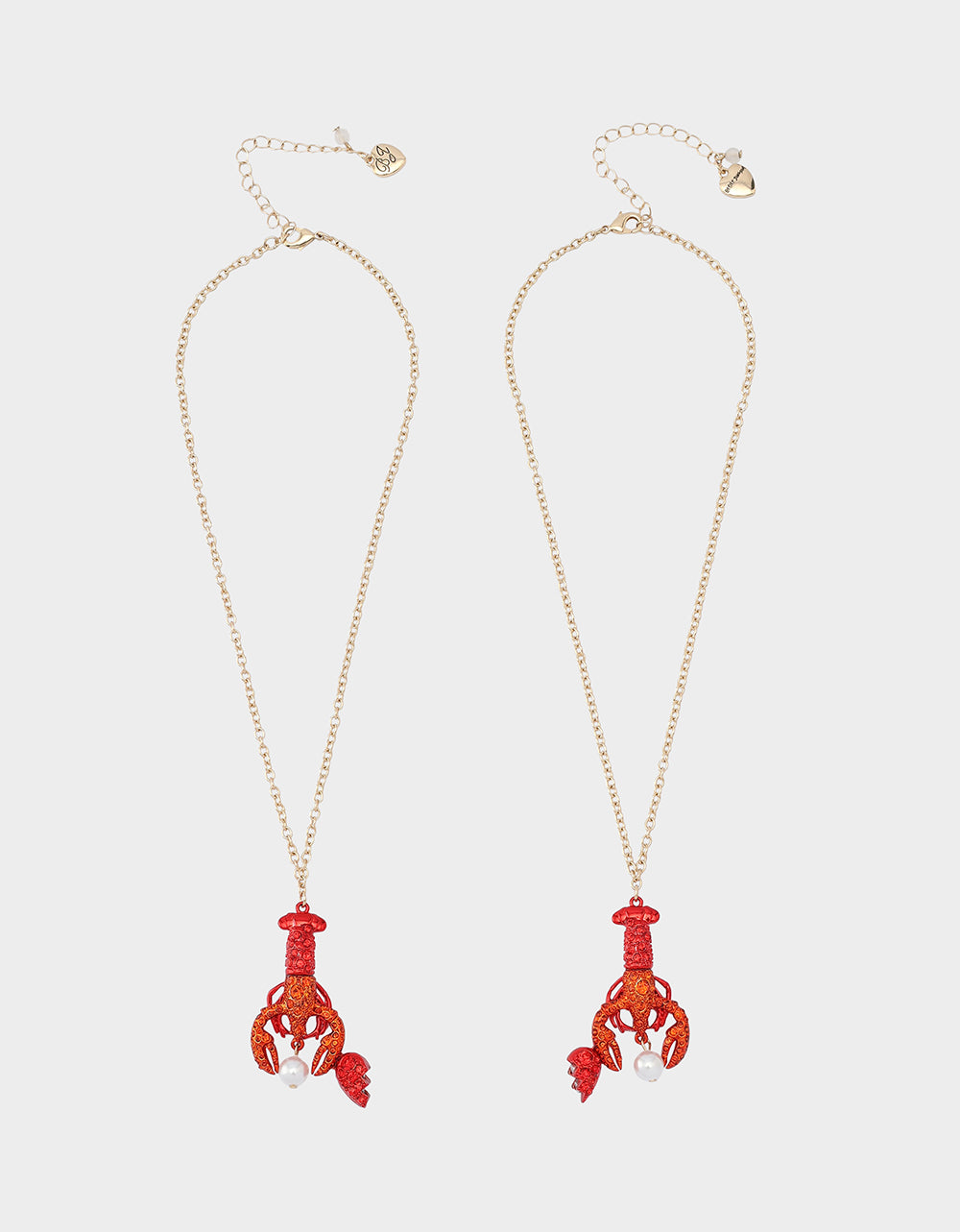 MERMAID JEWELS LOBSTER FRIENDSHIP NECKLACE SET RED