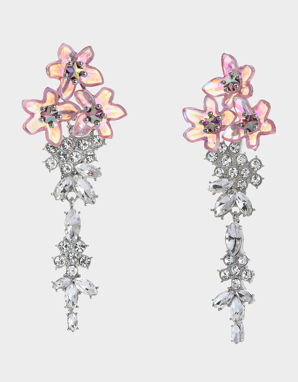 GARDEN GLAM FLORAL CHANDELIER EARRINGS LAVENDER